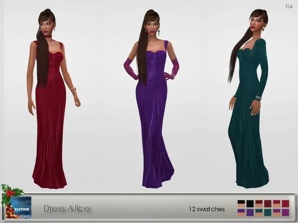 Alpha Dress Alice - The Sims 4 Custom Content