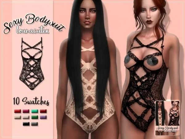 Alpha Sexy Bodysuit Lounacutex - The Sims 4 Custom Content