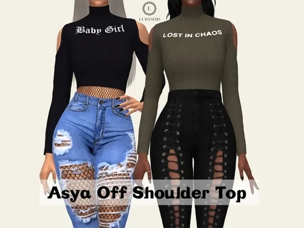 Alpha Asya Off Should Top by lumysims - The Sims 4 Custom Content