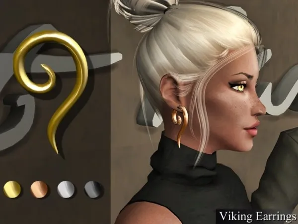 Alpha Viking Earrings by Genius - The Sims 4 Custom Content