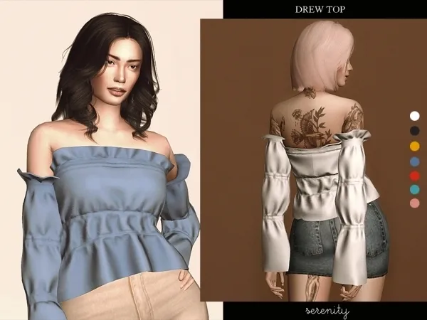 Alpha Drew Top - The Sims 4 Custom Content