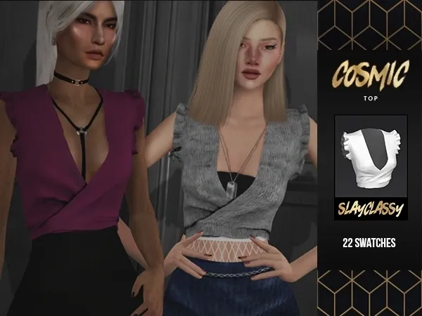 Alpha SlayClassy Cosmic Top - The Sims 4 Custom Content