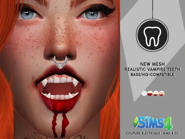 Alpha Realistic Vampire Teeth - The Sims 4 Custom Content