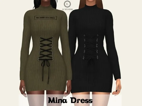 Alpha Mina Dress - The Sims 4 Custom Content