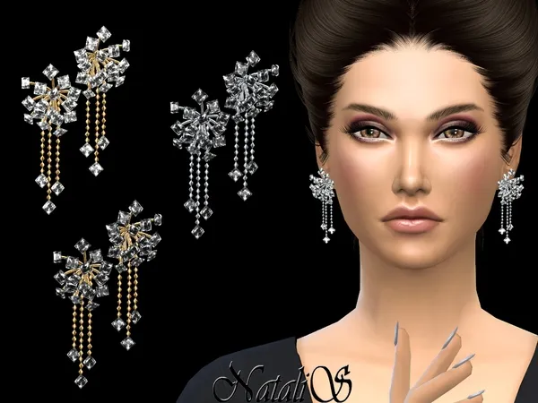 Alpha NataliS Stardust drop earrings - The Sims 4 Custom Content