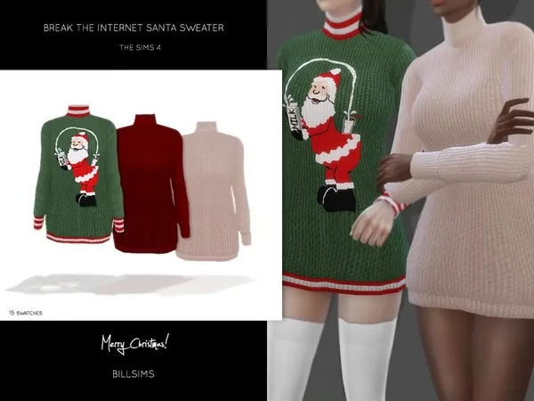 Alpha Break The Internet Santa Sweater - The Sims 4 Custom Content