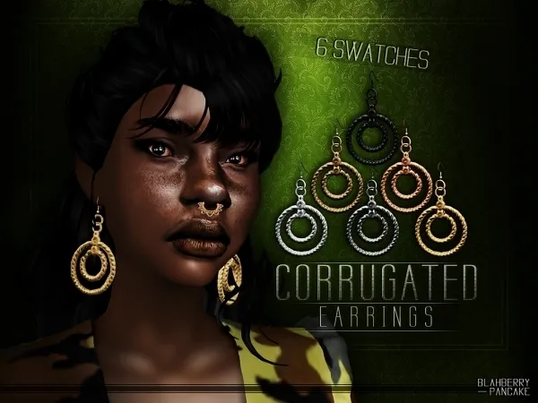 Corrugated Earrings Blahberry Pancake - The Sims 4 Custom Content