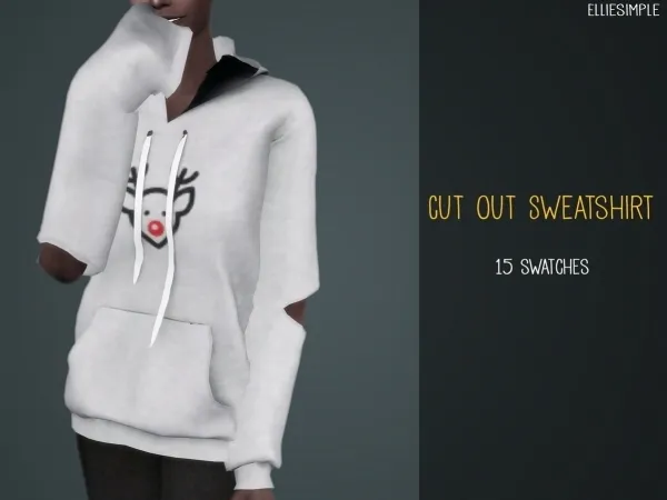 Elliesimple Cut Out Sweatshirt - The Sims 4 Custom Content