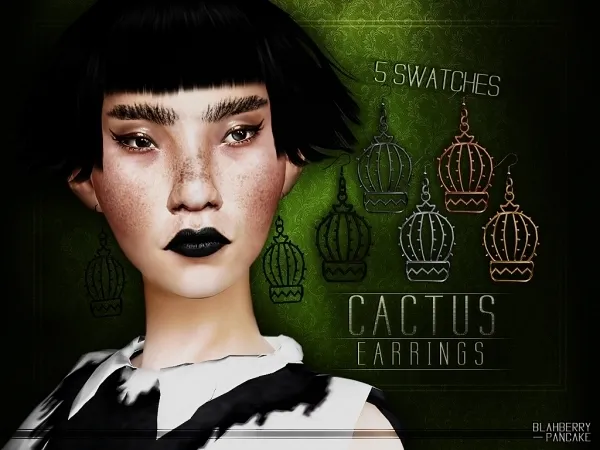 Cactus Earrings - The Sims 4 Custom Content