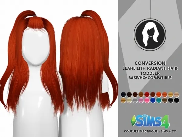 Alpha LEAH LILLITH RADIANT HAIR 001 TODDLER VERSION - The Sims 4 Custom Content