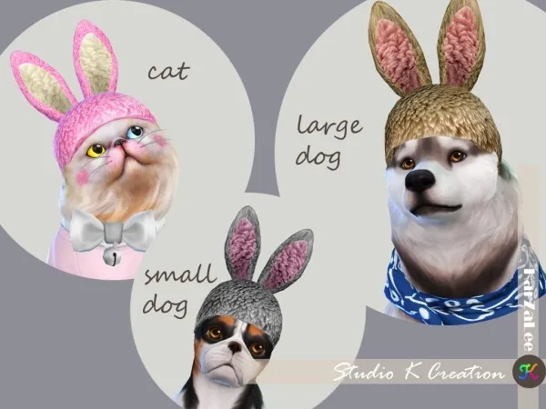 Alpha Bunny Hat [PETS] - The Sims 4 Custom Content