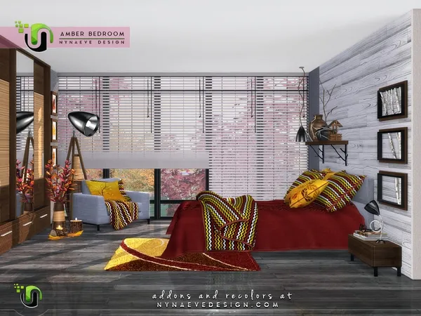 Alpha Amber Bedroom by thesimsresource - The Sims 4 Custom Content