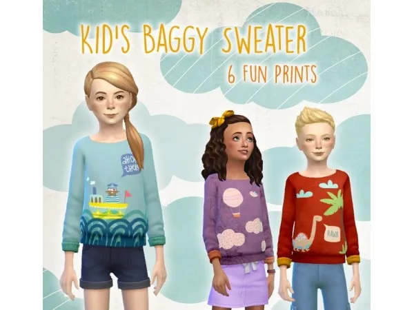 Maxis Match EA Kids Baggy Sweater Recolor - The Sims 4 Custom Content