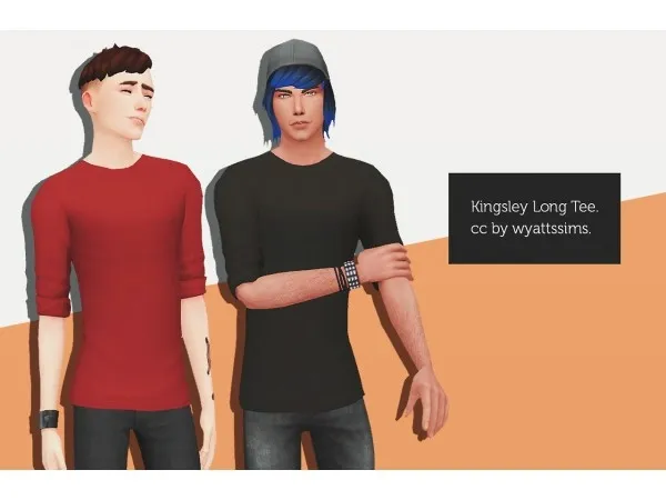 Maxis Match KINGSLEY LONG TEE - The Sims 4 Custom Content