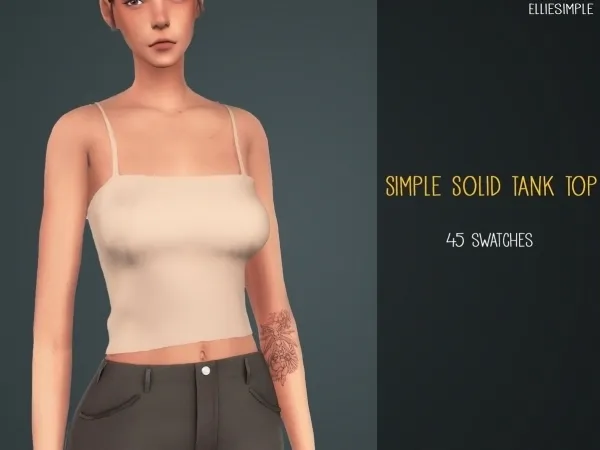 Elliesimple Simple Solid Tank Top - The Sims 4 Custom Content