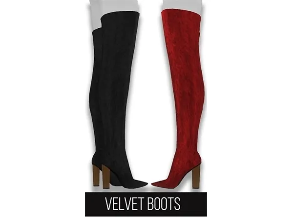 Alpha VELVET BOOTS RECOLOR - The Sims 4 Custom Content