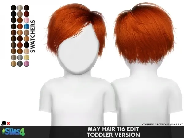 Alpha MAY 116 HAIR EDIT TODDLER VERSION - The Sims 4 Custom Content