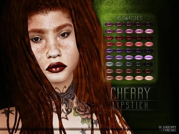 Alpha Cherry Lipstick Blahberry Pancake - The Sims 4 Custom Content