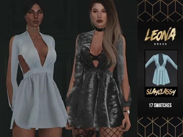 Alpha SlayClassy Leona Dress by slayclassy - The Sims 4 Custom Content