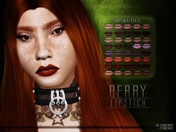 Alpha Berry Lipstick Blahberry Pancake - The Sims 4 Custom Content