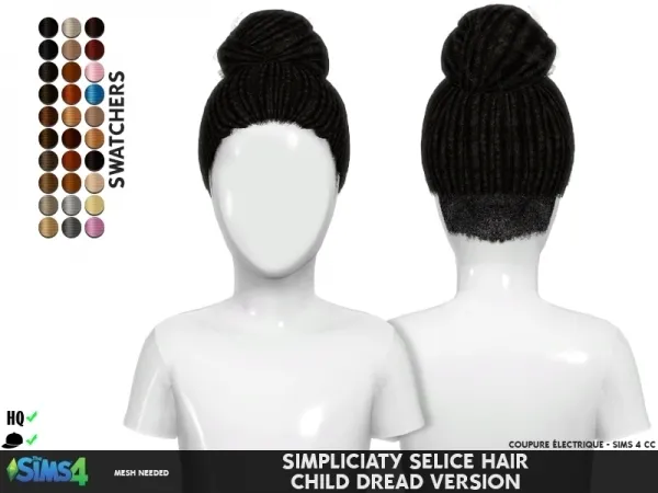 Alpha SIMPLICIATY SELICE HAIR CHILD DREAD VERSION - The Sims 4 Custom Content