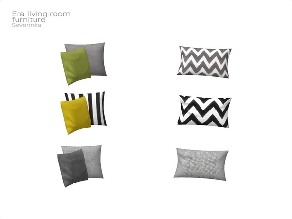 [Era livingroom] sofa2x pillows by thesimsresource - The Sims 4 Custom Content