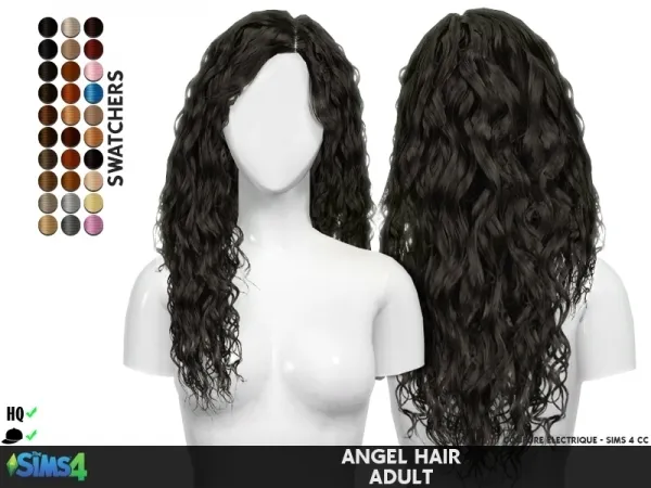 Alpha ANGEL HAIR - The Sims 4 Custom Content