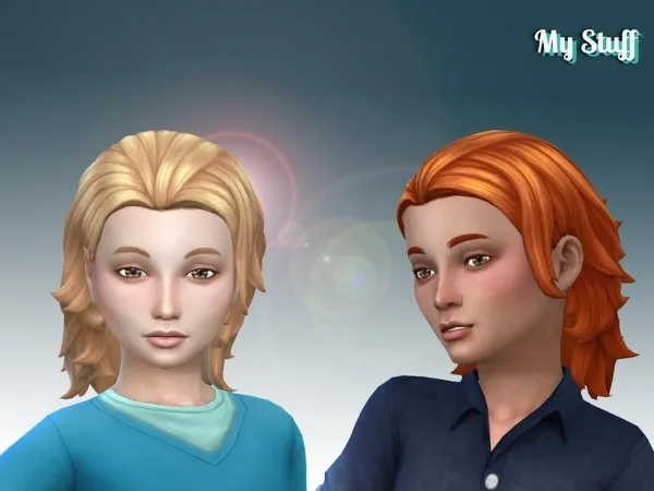 Alpha Messy Mid Length for Kids - The Sims 4 Custom Content
