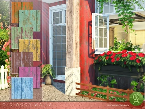 Maxis Match Old Wood Walls by thesimsresource - The Sims 4 Custom Content