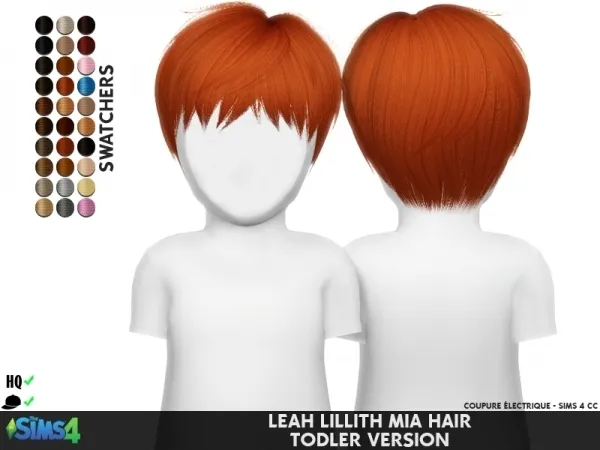 Alpha LEAH LILLITH MIA HAIR TODDLER VERSION - The Sims 4 Custom Content
