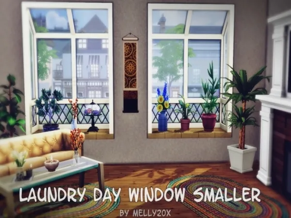 Alpha Laundry Day Windows smaller - The Sims 4 Custom Content