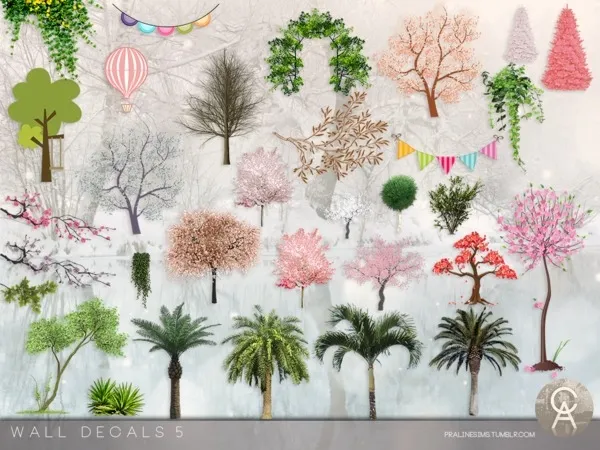 Maxis Match Wall Decals 5 by thesimsresource - The Sims 4 Custom Content