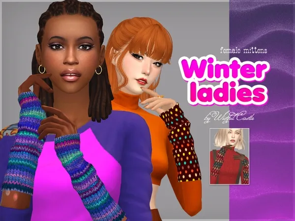 Maxis Match Winter ladies female mittens - The Sims 4 Custom Content
