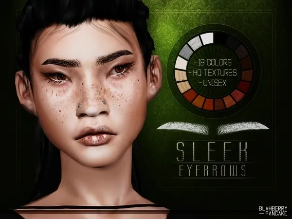 Alpha Sleek Eyebrows Blahberry Pancake - The Sims 4 Custom Content