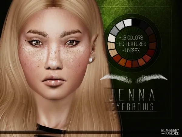 Alpha Jenna Eyebrows Blahberry Pancake - The Sims 4 Custom Content