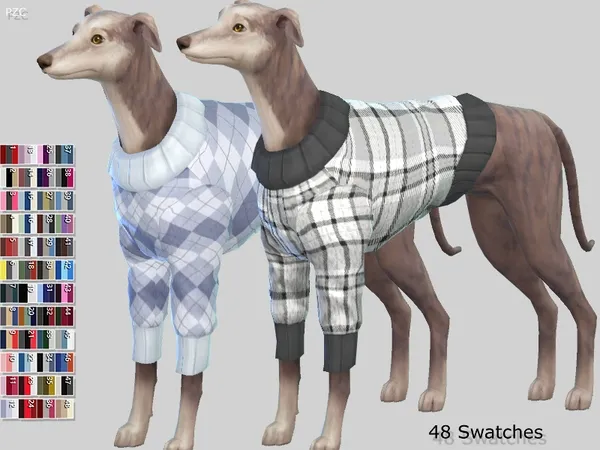 Alpha Burberry Large Dog Sweaters - The Sims 4 Custom Content