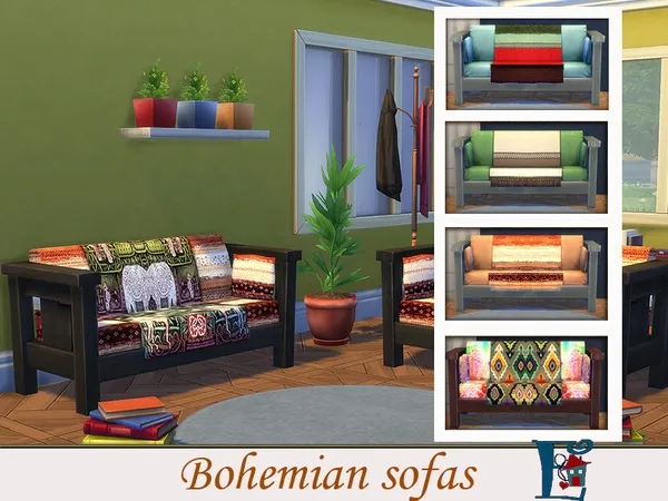 Alpha Bohemian sofas - The Sims 4 Custom Content