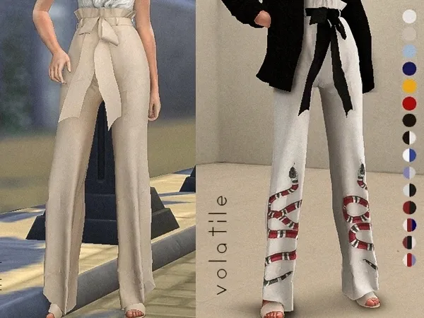 Alpha Chateau Tied Pants - The Sims 4 Custom Content