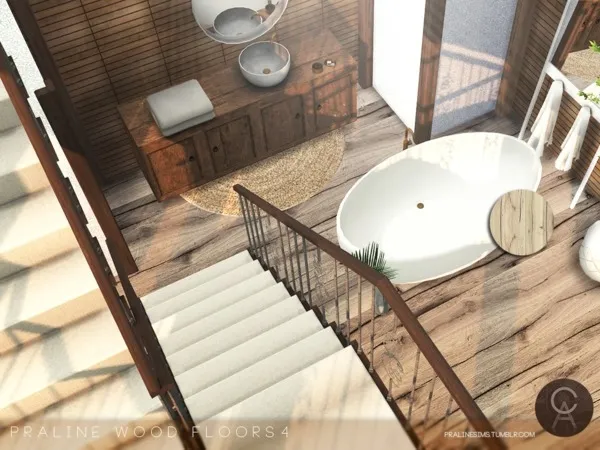 Alpha Praline Wood Floors 4 by thesimsresource - The Sims 4 Custom Content