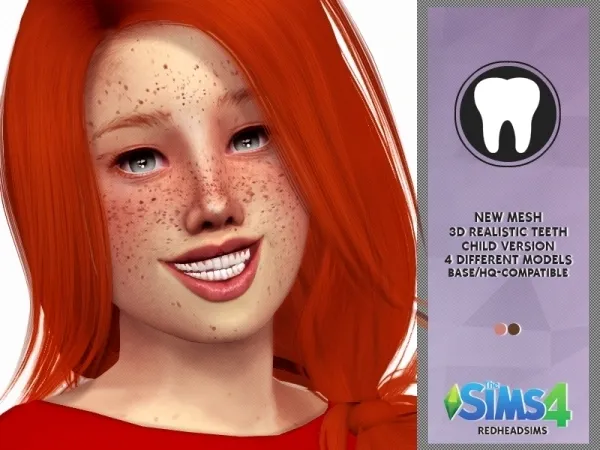 Sims 4 Alpha Dentes Infantis CC: 3D REALISTIC TEETH CHILD VERSION