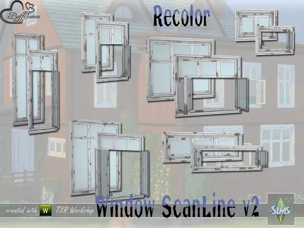 Alpha WindowSet ScanLine v2 Recolor by thesimsresource - The Sims 4 Custom Content