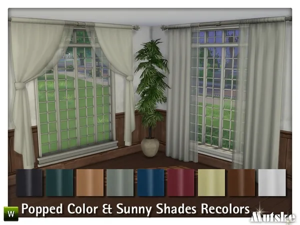 Alpha Popped Colors Sunny Shade Curtain Recolors by thesimsresource - The Sims 4 Custom Content