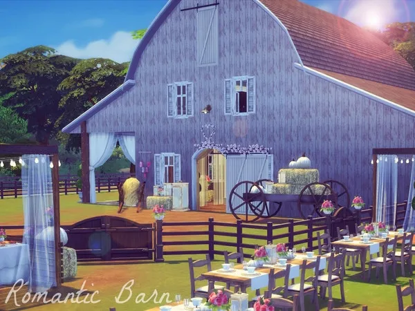 Alpha Romantic Barn Wedding venue - The Sims 4 Custom Content