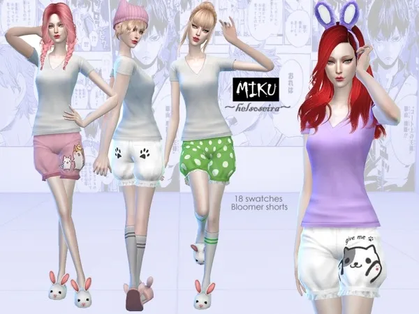 Alpha MIKU Bloomer Shorts Female - The Sims 4 Custom Content
