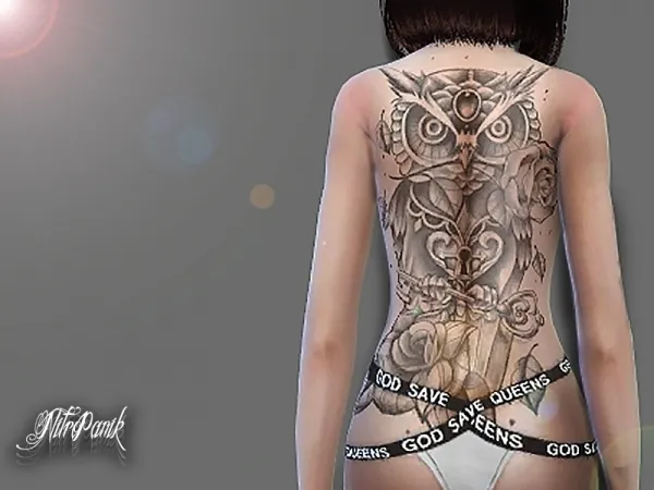 Mix NitroPanic x Owl Tattoo - The Sims 4 Custom Content