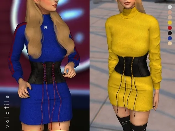 Alpha Couleé Corset Dress - The Sims 4 Custom Content