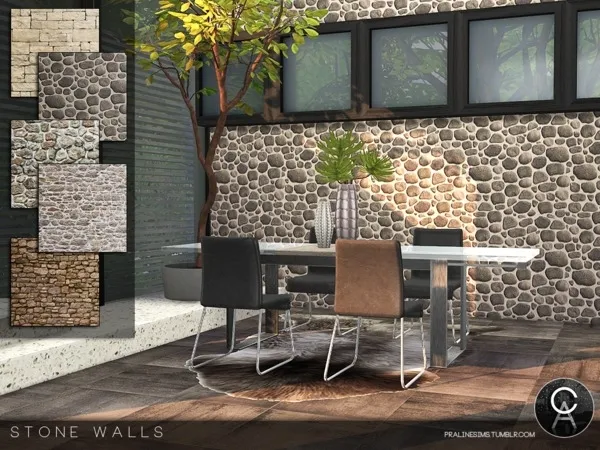 Alpha Stone Walls by thesimsresource - The Sims 4 Custom Content