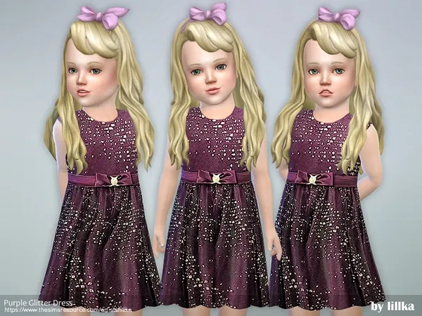 Alpha Purple Glitter Dress - The Sims 4 Custom Content