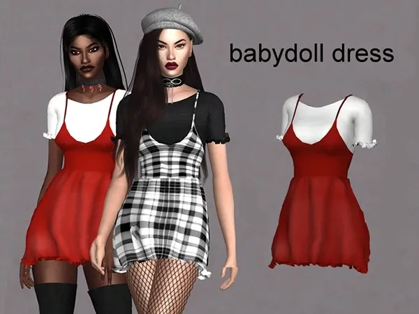 Mix BABYDOLL DRESS - The Sims 4 Custom Content