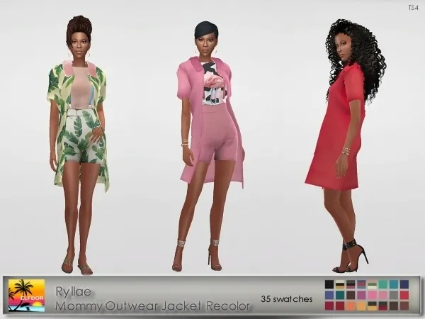 Alpha Ryllae Mommy Outwear Recolor - The Sims 4 Custom Content